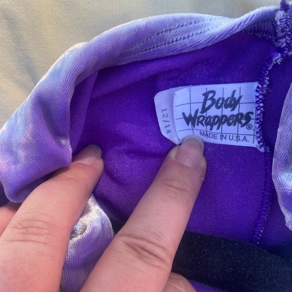 💛Body Wrappers Velvet Purple and Black Jumpsuit - Picture 2 of 2